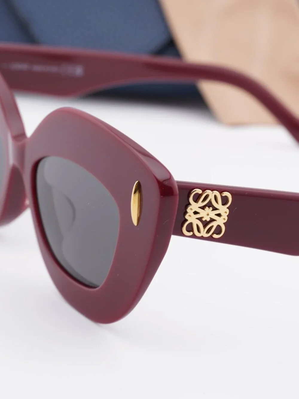 Loewe LW40127F 66A Cat Eye Sunglasses - Red / Grey